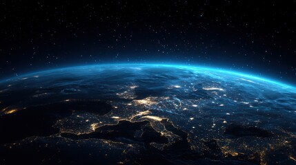 Obraz premium Earth at night europe