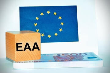 Europe flag with European Accessibility act concept, new regulation on 2025.