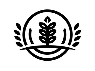 Obraz premium Eco-Friendly Logo Design Featuring Growth and Nature , This clean, modern logo design features stylized leaves and plants growing from a stylized field, within a circle. 