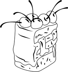 Chocolate Cake Cherry coloring page