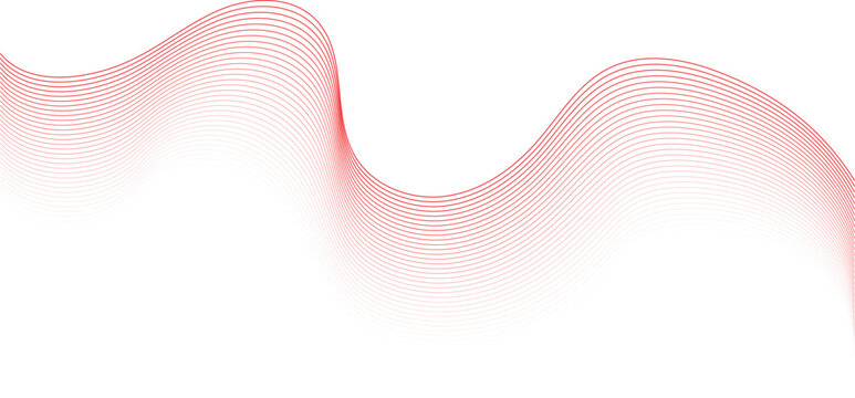 Abstract Red line wave background., Technology abstract lines on white background, Dynamic Flowing Lines and Technology Sound Pattern , frequency sound wave, twisted curve lines with blend effect.