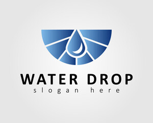 water drop logo vector illustration wings concept business company