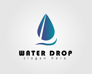 water drop simple logo design concept business company