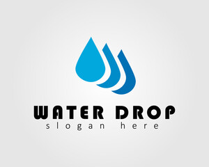 three water drop concept vector logo design for business company