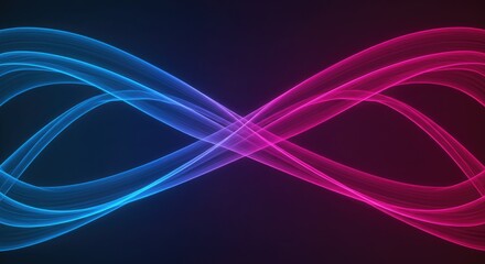 Abstract flowing neon lines design