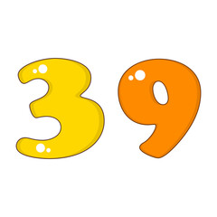 Number 39 Colorful Symbol