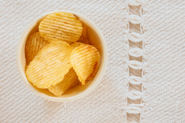 Plate with potato chips