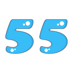 Number 55 Colorful Symbol