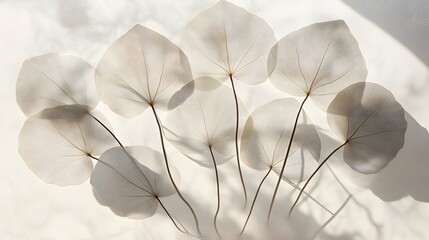Elegant Skeleton Leaves Botanical Art Print