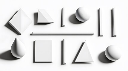Abstract White Geometric Shapes Background