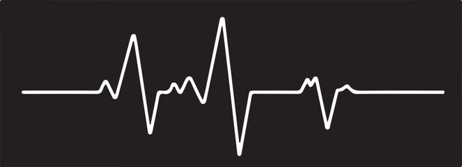 A white electrocardiogram (ECG) heartbeat line on a dark background, representing pulse, health, or medical data.
