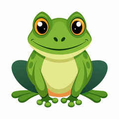 Fototapeta premium funny frog cartoon vector illustration, animal, isolated on white background