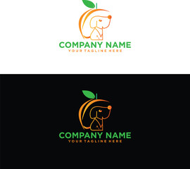 Dog and Orange Logo for Pet Food or Healthy Pet Products
