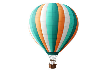 Obraz premium Hot Air Balloon in vibrant colors against a plain background