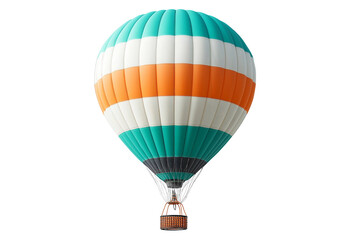 Hot Air Balloon in vibrant colors against a plain background
