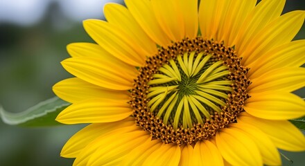 Vibrant Sunflower Close-Up: Detailed Petals, Textured Center, Natural Beauty.