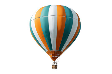 Hot Air Balloon in vibrant colors against a plain background