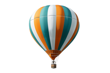 Hot Air Balloon in vibrant colors against a plain background