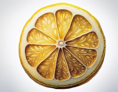 citrus fruit wheel slice of lemon cutout isolated on white background fresh drink garnish decoration graphic resource