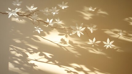 Elegant Paper Flowers Shadow Wall Art Decor