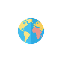 Fototapeta premium Modern minimalist graphic vector art of Earth sphere symbol representing worldwide network travel business environment science technology internet communication transparent