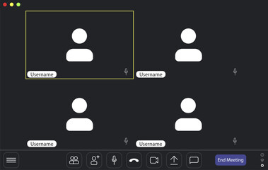 Video conference user interface, video conference calls window overlay.