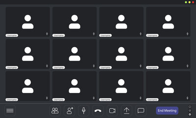 Video conference user interface, video conference calls window overlay.