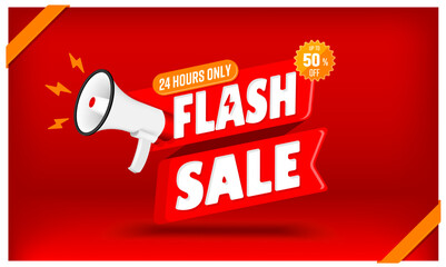 Flash sale vector banner illustration