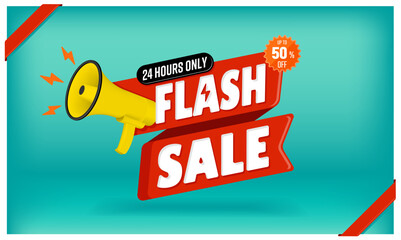 Flash sale vector banner illustration