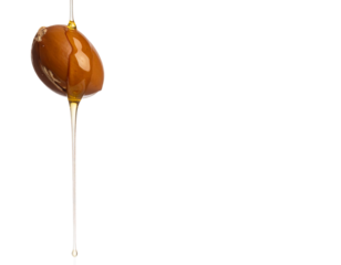 Golden argan oil flows