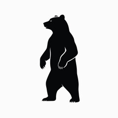 A_vector_graphic_silhouette_of_a_bear_standing_on