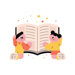 Children Reading a Book education. Elementary school students