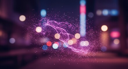Abstract technology design night city network