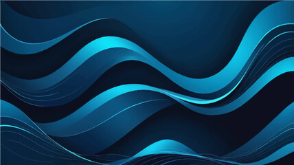 Abstract blue wave background with flowing lines and curves, a modern design for wallpaper and web
