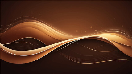 Abstract background vector illustration with a dynamic blue and brown wavy curve flow for a modern business design template