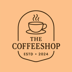 The Coffeeshop Estd 2024 Classic Warm Beverage Cafe Logo Design