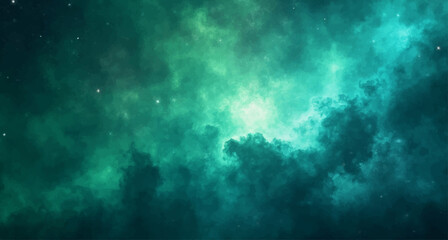 Abstract starry blue sky with dark clouds and light, a cosmic night nature background