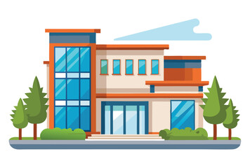 Flat Style Building Vector Illustration Modern Design for Construction and Real Estate