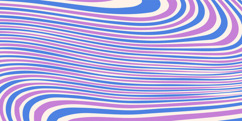 Abstract Trippy Hand Drawn Groovy Pattern Vector Design. Fun Vintage Y2k Wavy Texure. Curvy Psychedelic Background. Eps10