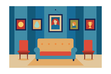 Cozy Living Room Interior Design  A Family Gallery Wall Showcase