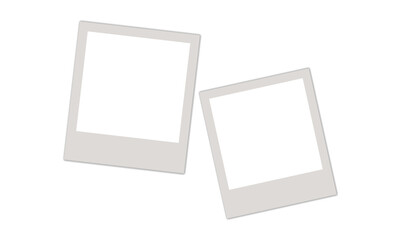 Blank white photo frame, vintage postcard photo frame mockup with highlighted shadow, realistic,...