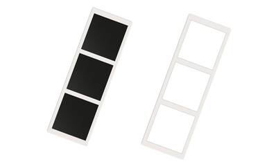 Blank white photo frame, vintage postcard photo frame mockup with highlighted shadow, realistic,...