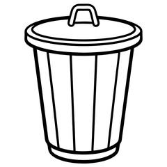 Clean Trash Can Outline Design