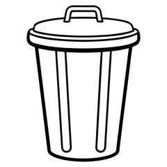 Clean Trash Can Outline Design