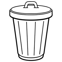 Clean Trash Can Outline Design