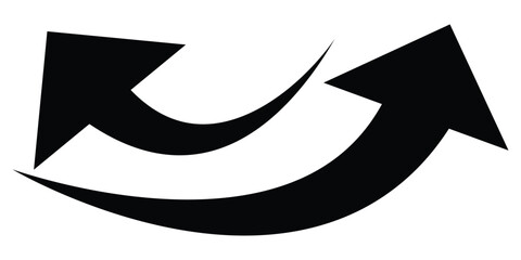 arrow indicated the direction symbol. curved arrow sign. wavy curved Long arrow icon eps 10