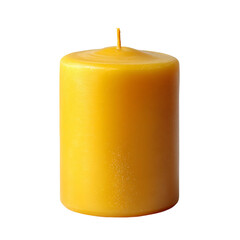 Golden Candle: A single, cylindrical candle with a warm yellow hue and a simple wick stands as a symbol of serenity and comfort, emanating a gentle, inviting light.