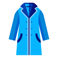 Naklejka premium Vector illustration of a blue coat simple design isolated on a clean white background created in