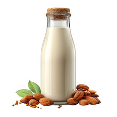 Almond Milk Bottle: A refreshing and wholesome bottle of almond milk, captured in a clean and modern style, a nutritious alternative for a healthy lifestyle.