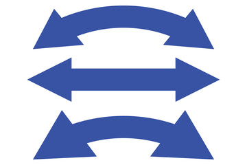 Fototapeta premium Dual semi circle arrow set . Vector illustration. Semicircular curved thin long double ended arrow set . Double Arrow. eps 10
